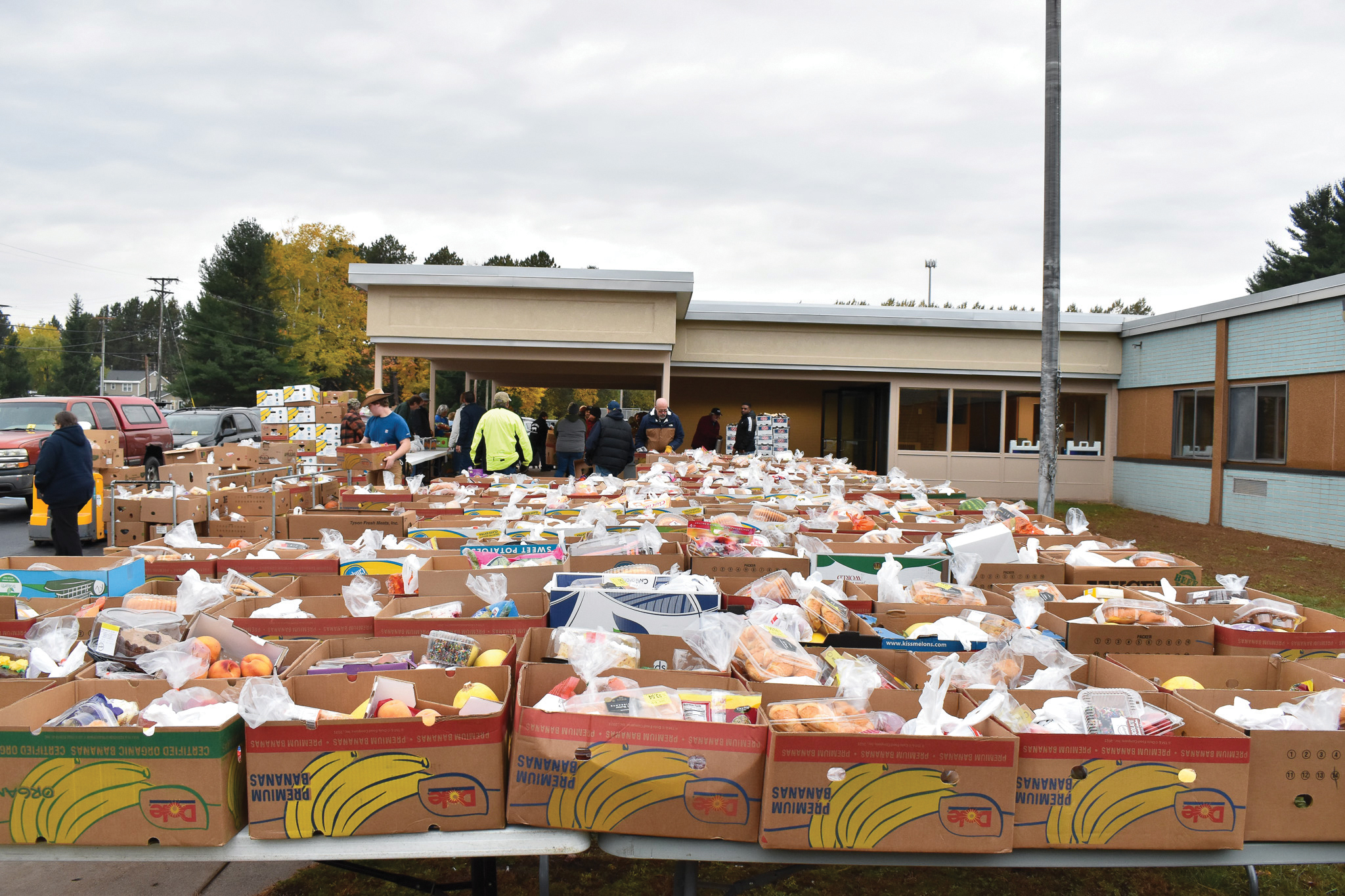 Food boxes at a Mobile Food Pantry